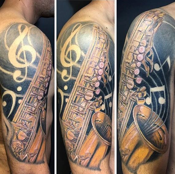 tatouage saxophone 35
