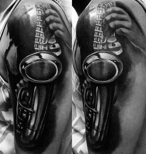 tatouage saxophone 51