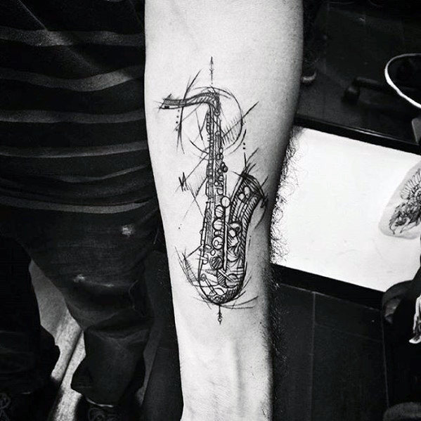 tatouage saxophone 53