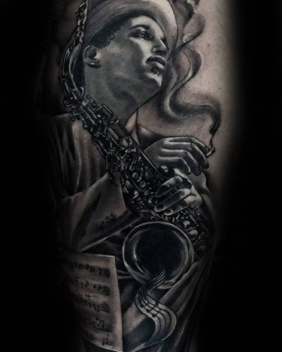 tatouage saxophone 71