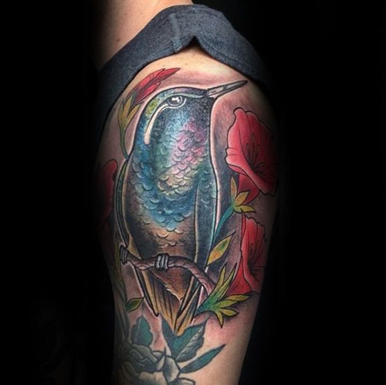 tatouage colibri 74