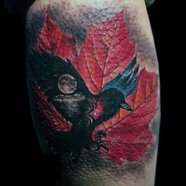 tatouage corbeau 130