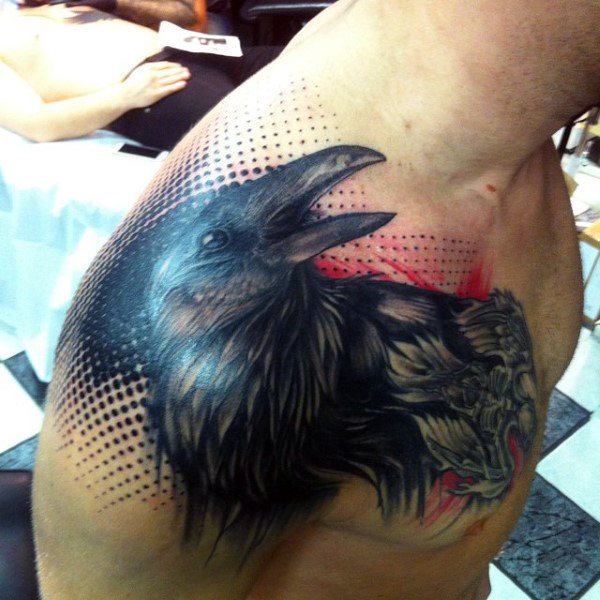tatouage corbeau 170