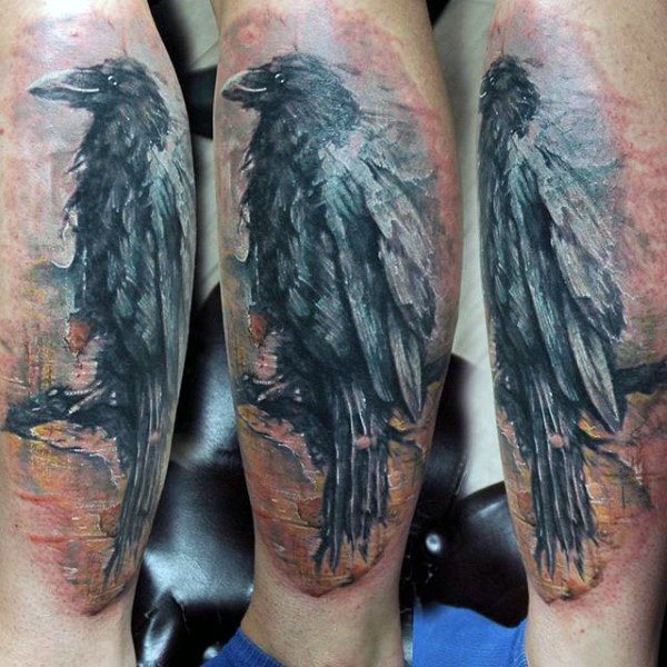tatouage corbeau 206