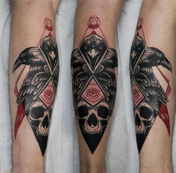 tatouage corbeau 210