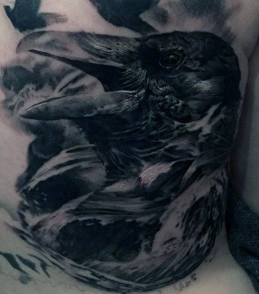 tatouage corbeau 214