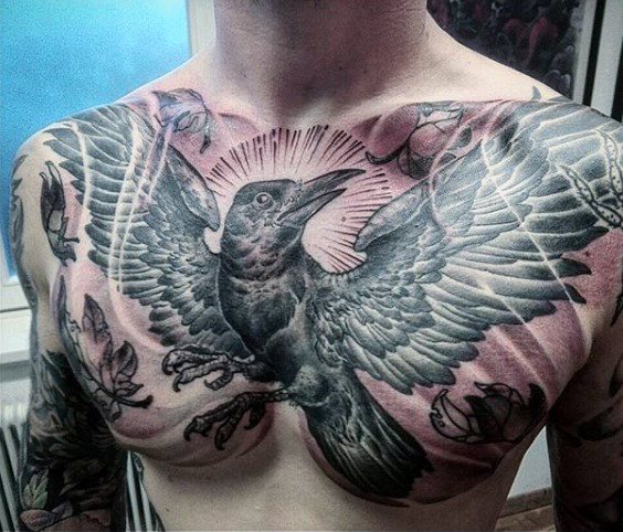 tatouage corbeau 222