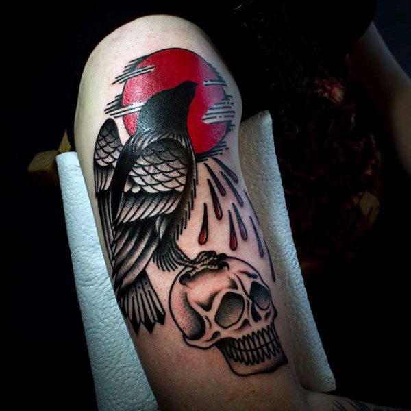tatouage corbeau 234
