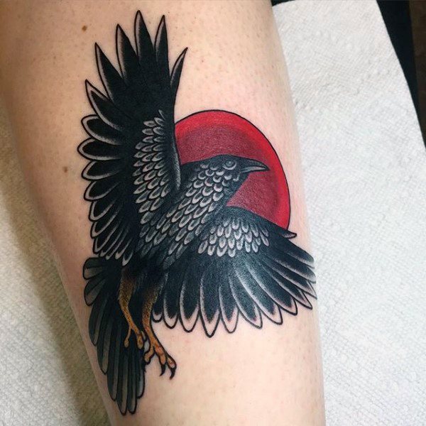 tatouage corbeau 246