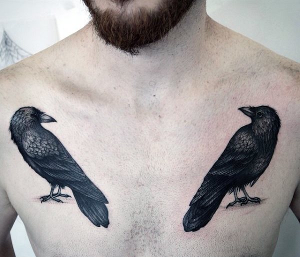 110 Tatouages de corbeau ou corneille et leur signification