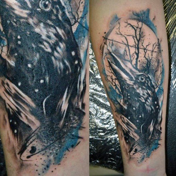 tatouage corbeau 262