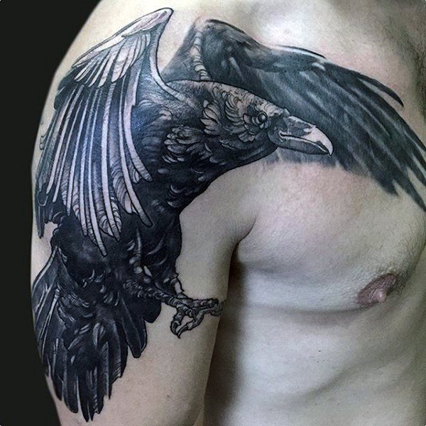 110 Tatouages De Corbeau Ou Corneille Et Leur Signification