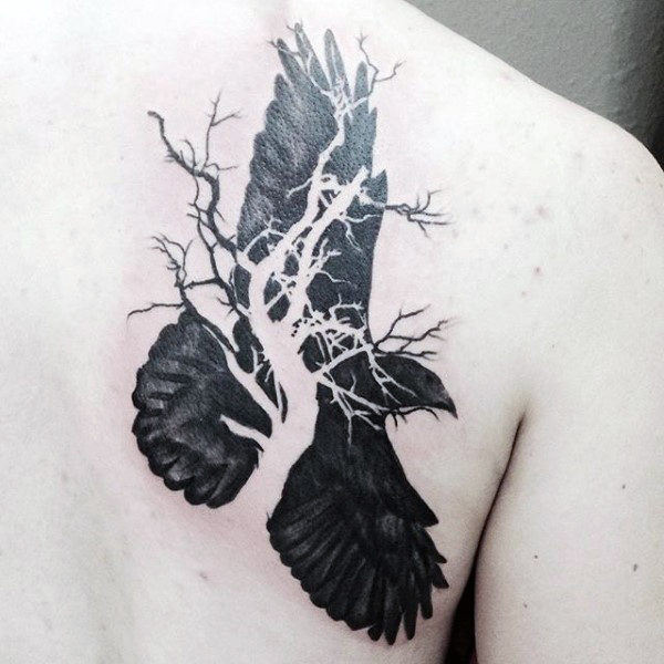 tatouage corbeau 294