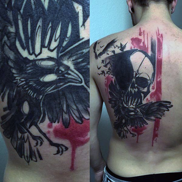 tatouage corbeau 298