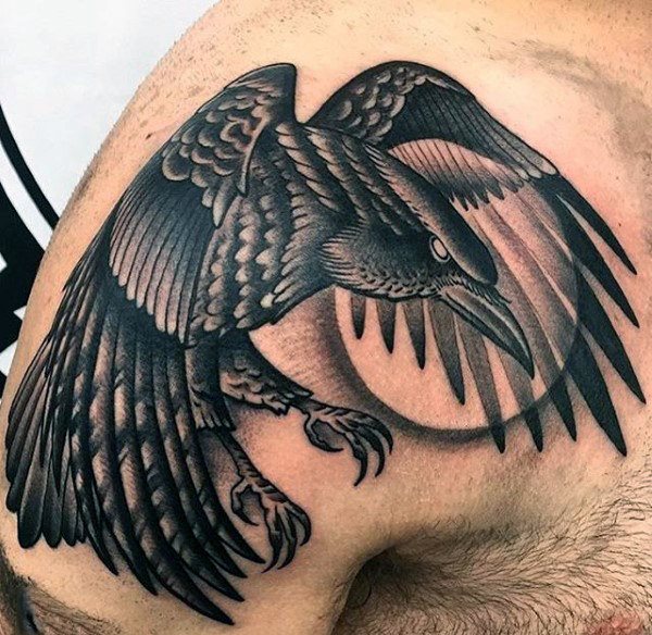 tatouage corbeau 314