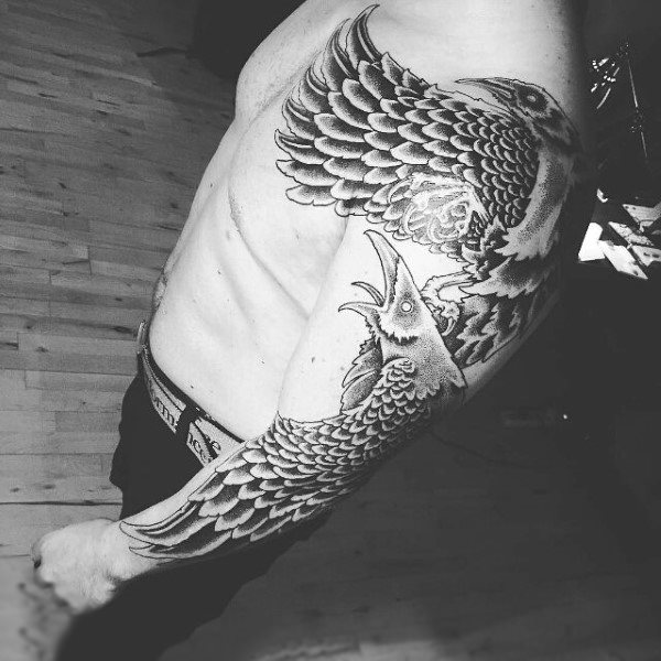 tatouage corbeau 42