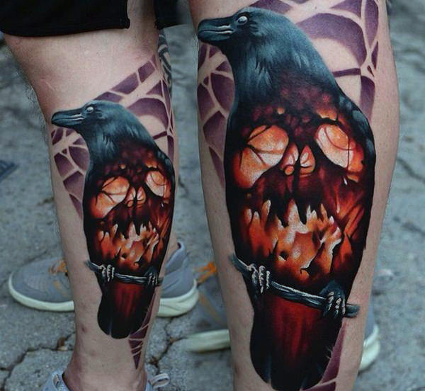 tatouage corbeau 446