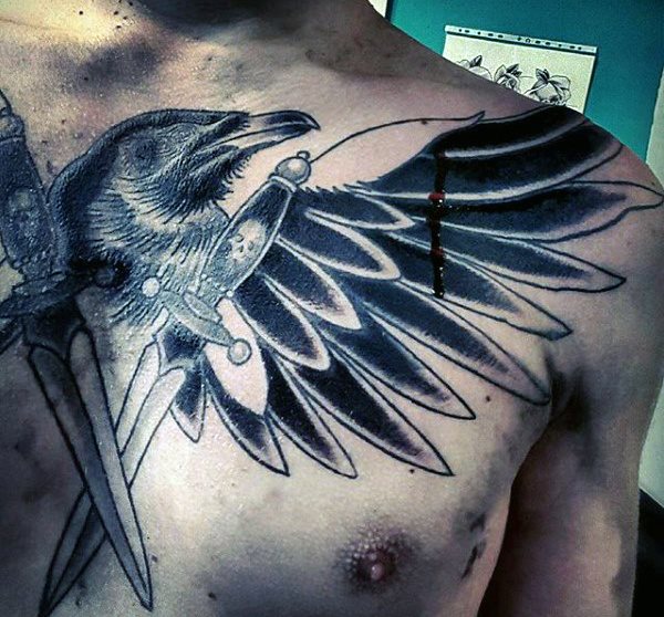 tatouage corbeau 58