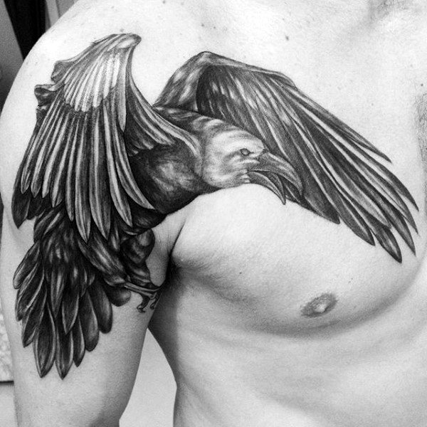 tatouage corbeau 70