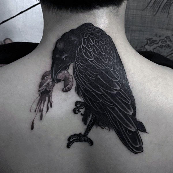 tatouage corbeau 86