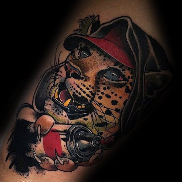 tatouage leopard 404
