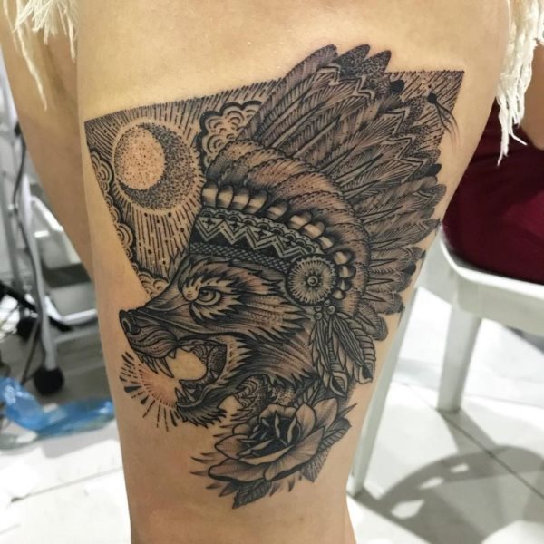 tatouage loup 419