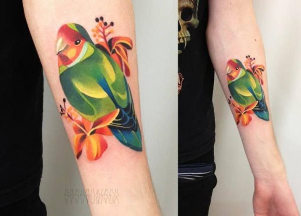 tatouage perroquet 152