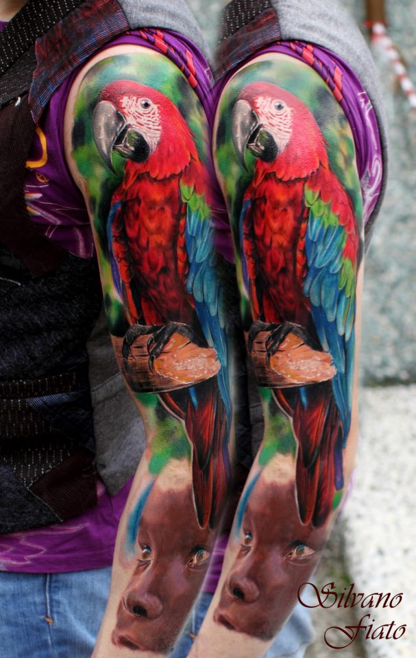 tatouage perroquet 191