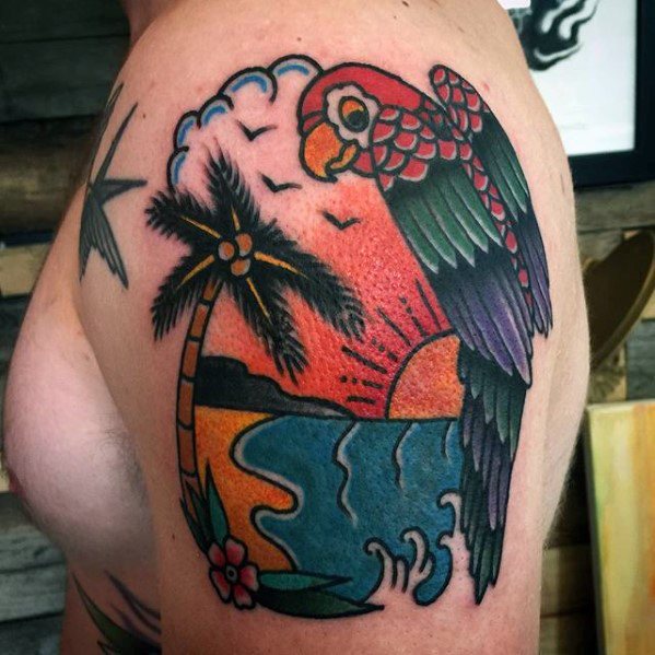 tatouage perroquet 257