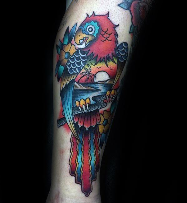 tatouage perroquet 26
