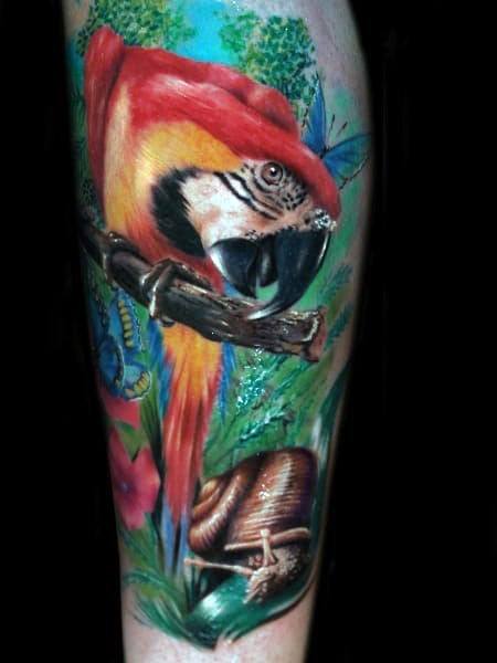 tatouage perroquet 344