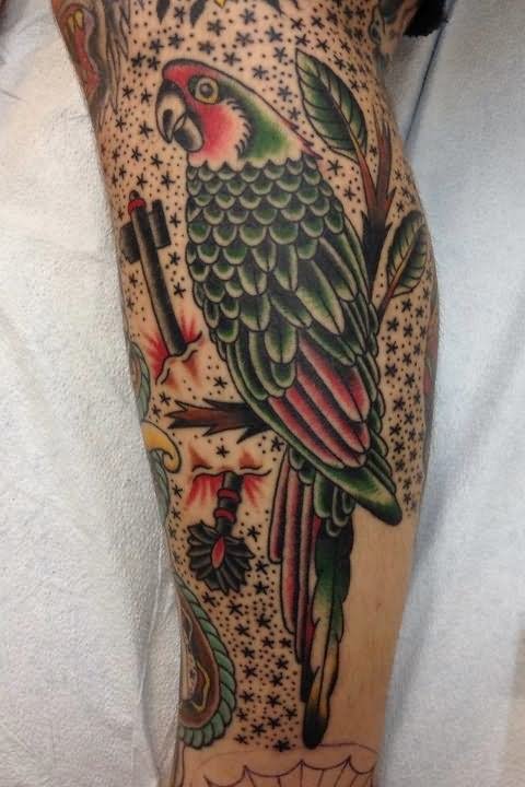 tatouage perroquet 416