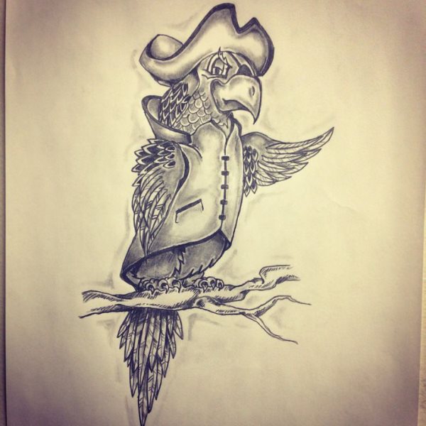 tatouage perroquet 65
