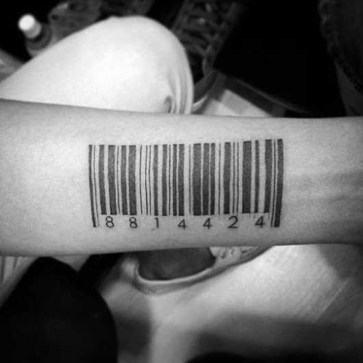 tatouage code barres 24