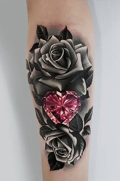 tatouage rose 87