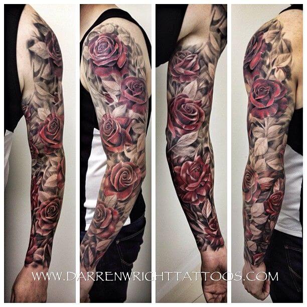 tatouage rose 91