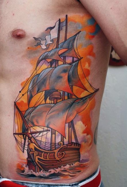 tatouage bateau 97