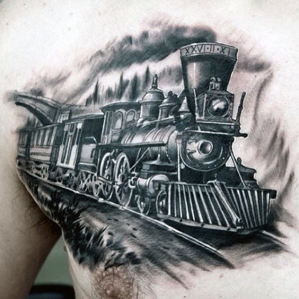tatouage train 73