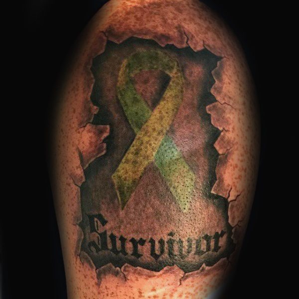 tatouage ruban noeud cancer 09
