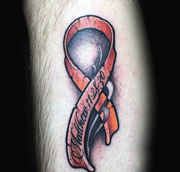 tatouage ruban noeud cancer 108