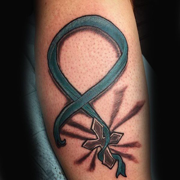 tatouage ruban noeud cancer 150