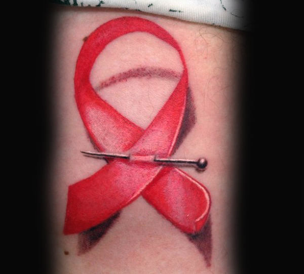 tatouage ruban noeud cancer 159
