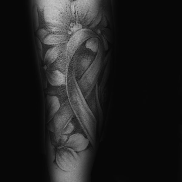 tatouage ruban noeud cancer 186