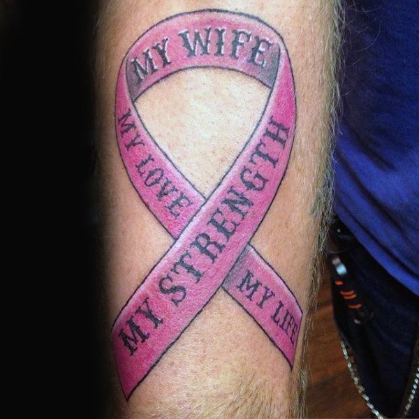 tatouage ruban noeud cancer 204