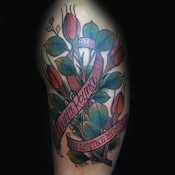 tatouage ruban noeud cancer 36