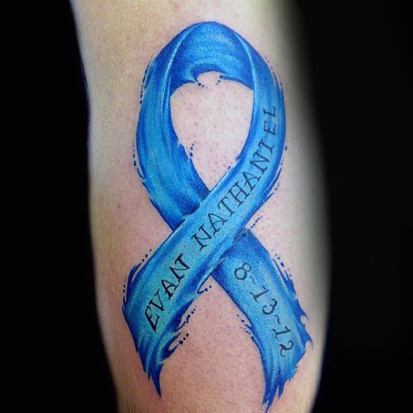 tatouage ruban noeud cancer 48