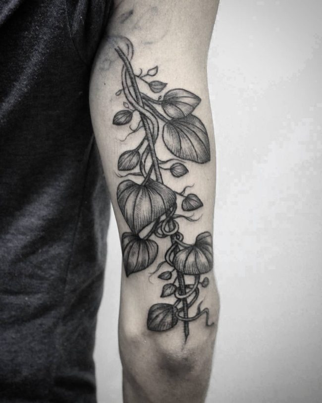 tatouage fleur grimpante 194