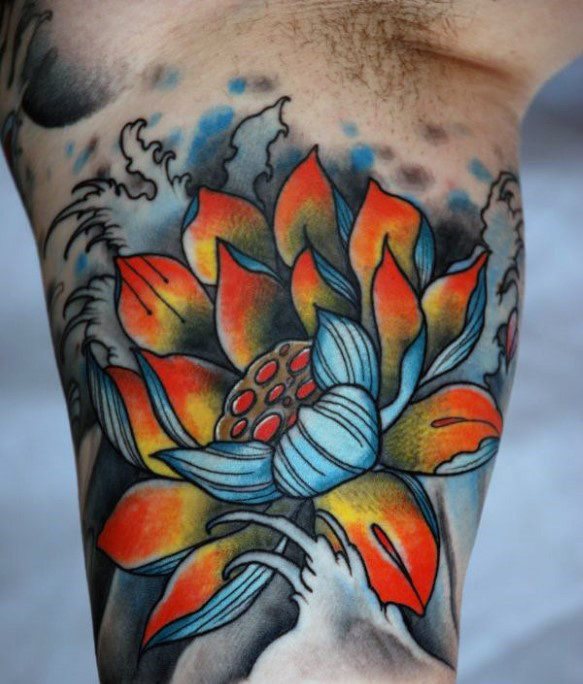 tatouage fleur de lotus 124