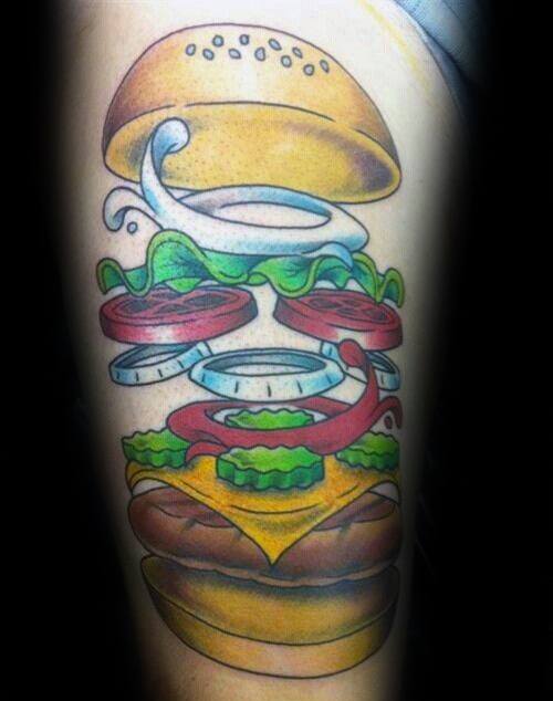 tatouage hamburger 23