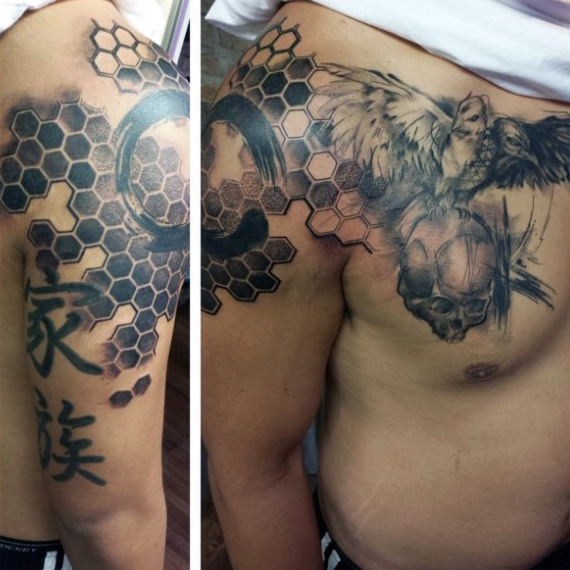 tatouage nid abeilles 151
